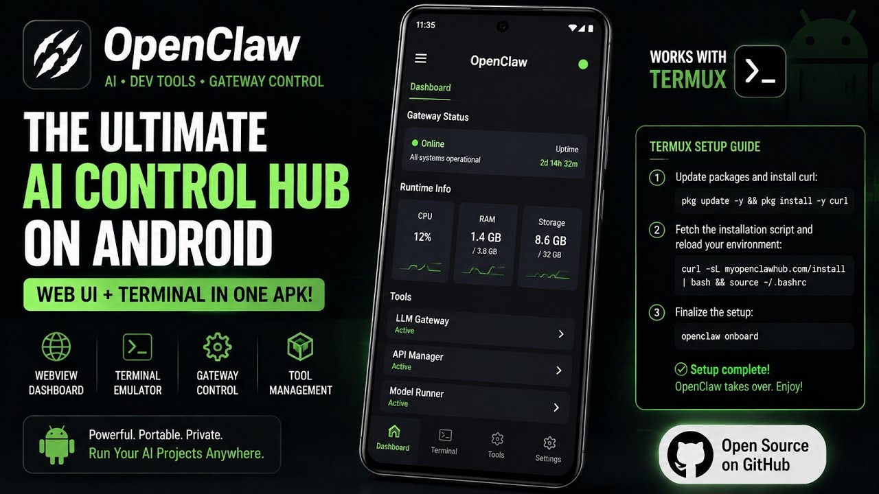 Turn Your Phone Into an AI Gateway with OpenClaw! 🤖🔥
