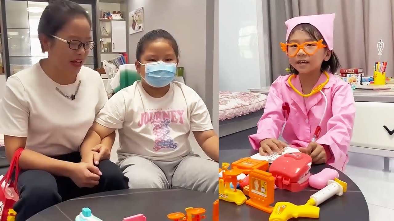 姐姐生病了，妈妈赶紧带着她来治病，妹妹化身小医生能看好吗？