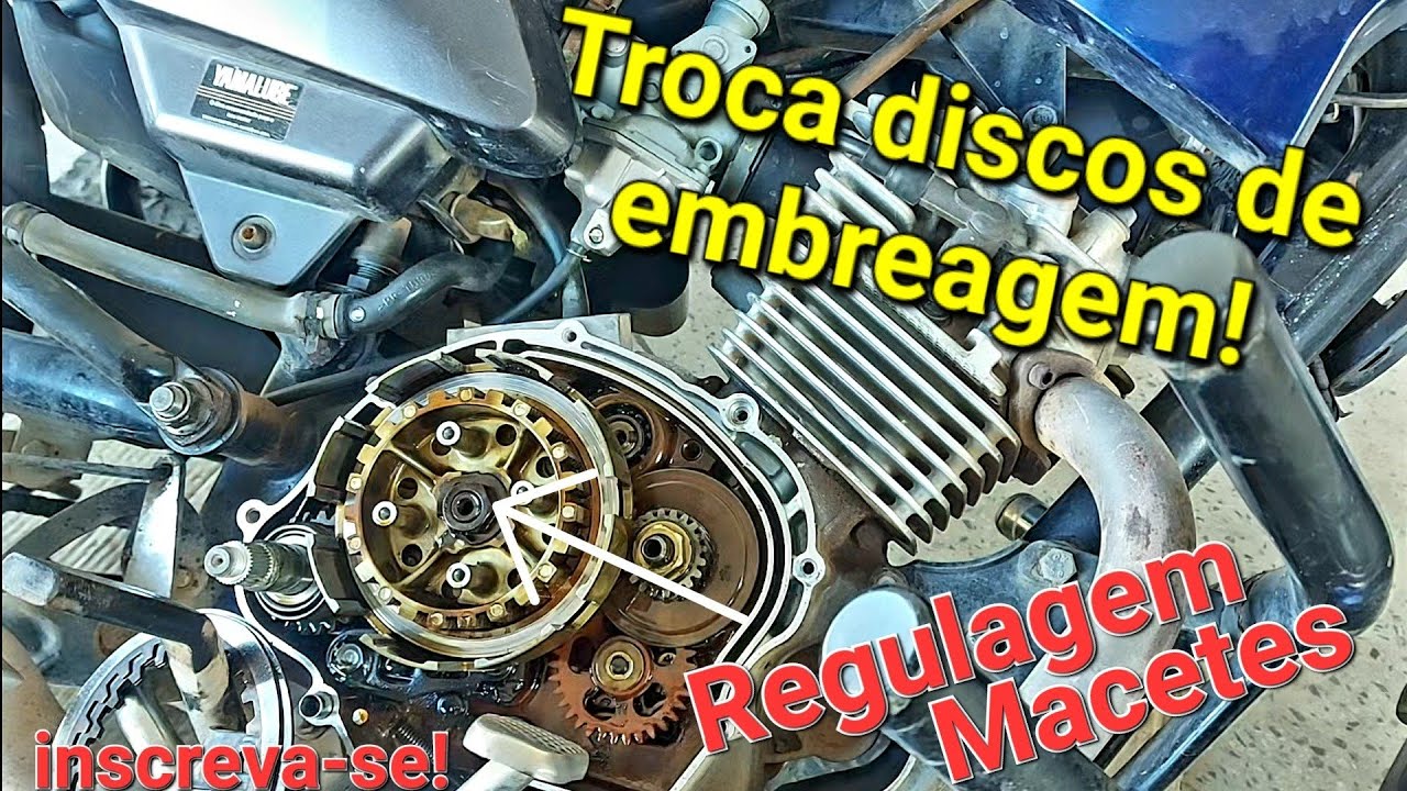 Como trocar discos de embreagem da YBR, XTZ 125  REGULAGEM e MACETES PARA Ñ ERRAR