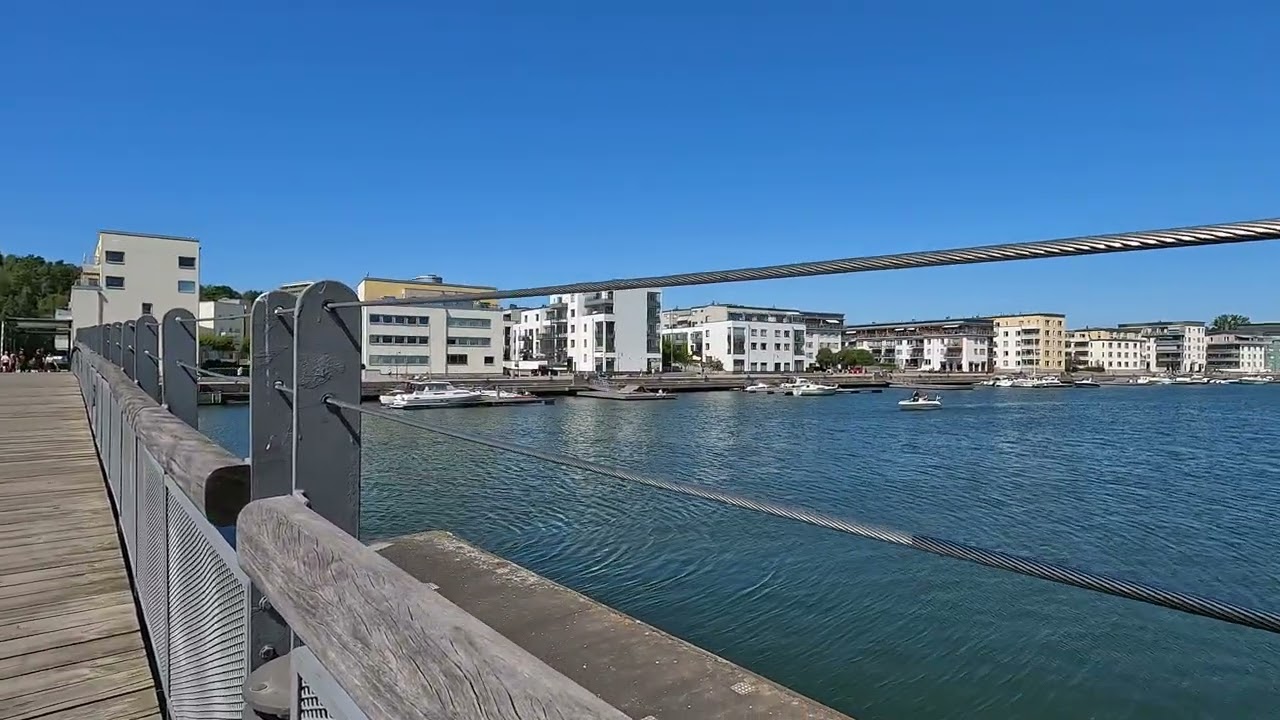 Gothenburg Sweden Walk arund Sannegårdshamnen on a sunny day 4k