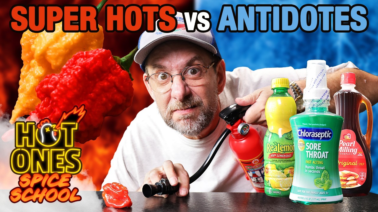 Smokin' Ed Currie Tests EVERY Spicy Food Antidote! | Spice School
