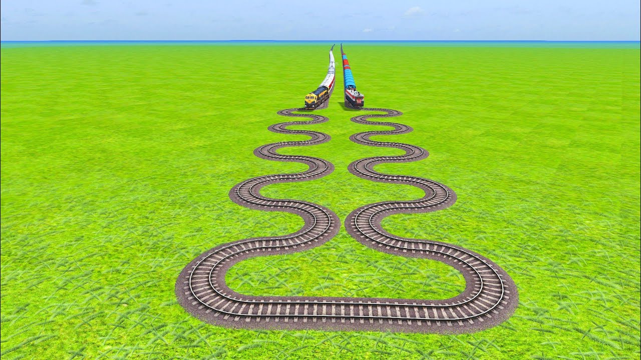 PARALLEL 😵🐍 CROSSING AND RISKY CROSSING RAILROAD CROSSING ON SNAKE 🐍 TRACK #loco #railfan 