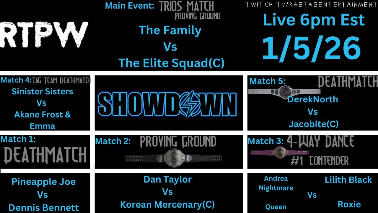 RTPW -SHOWDOWN 1-5-26  #wwe2k25  #vidogames #efed