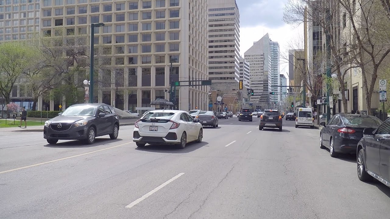Downtown Edmonton Alberta Canada. Driving Tour in City Centre.