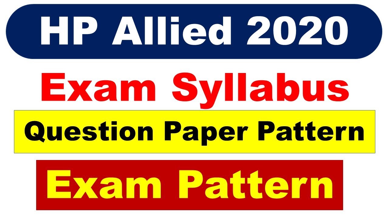 HP Allied Services Exam 2020 | Exam Pattern and Syllabus