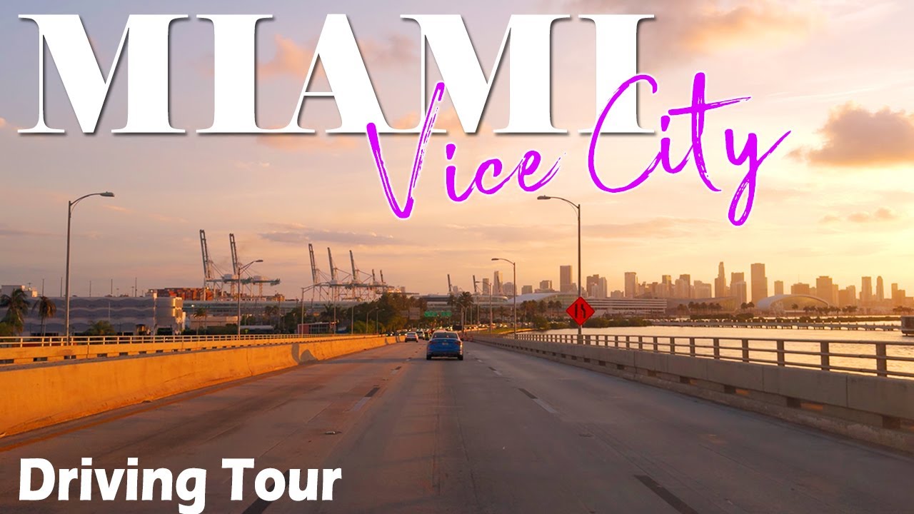 4K Miami Beach / Downtown Miami / Vice City Sunset Driving Tour