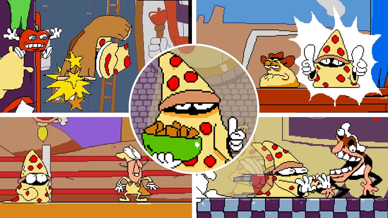 Pizza Tower - All Bosses + John Gutter as Pizzard (Playable Pizza Tower Enemy)