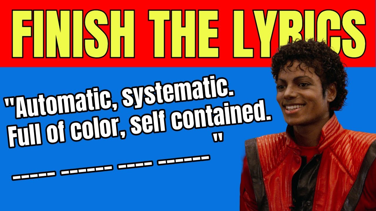 Finish The Lyrics - Michael Jackson Edition🎵 | Do you know Michael Jackson's Lyrics? | Music Quiz