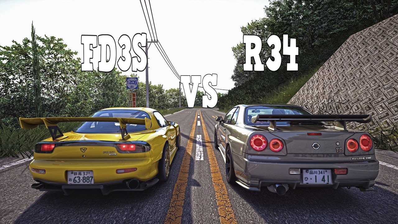 FD3S ⚡ R34 | Nagao Downhill Battle | Assetto Corsa
