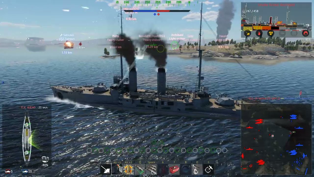War Thunder; IJN Ikoma; Bad Battlecruiser with insufficient firepower; Naval Arcade
