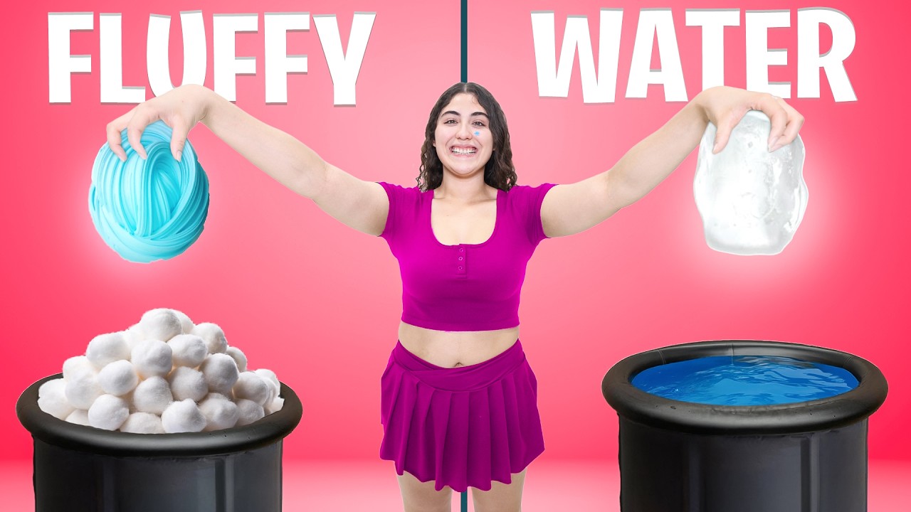 Создание ГИГАНТСКОГО СЛАЙМА: Вызов Fluffy VS Water Slime!