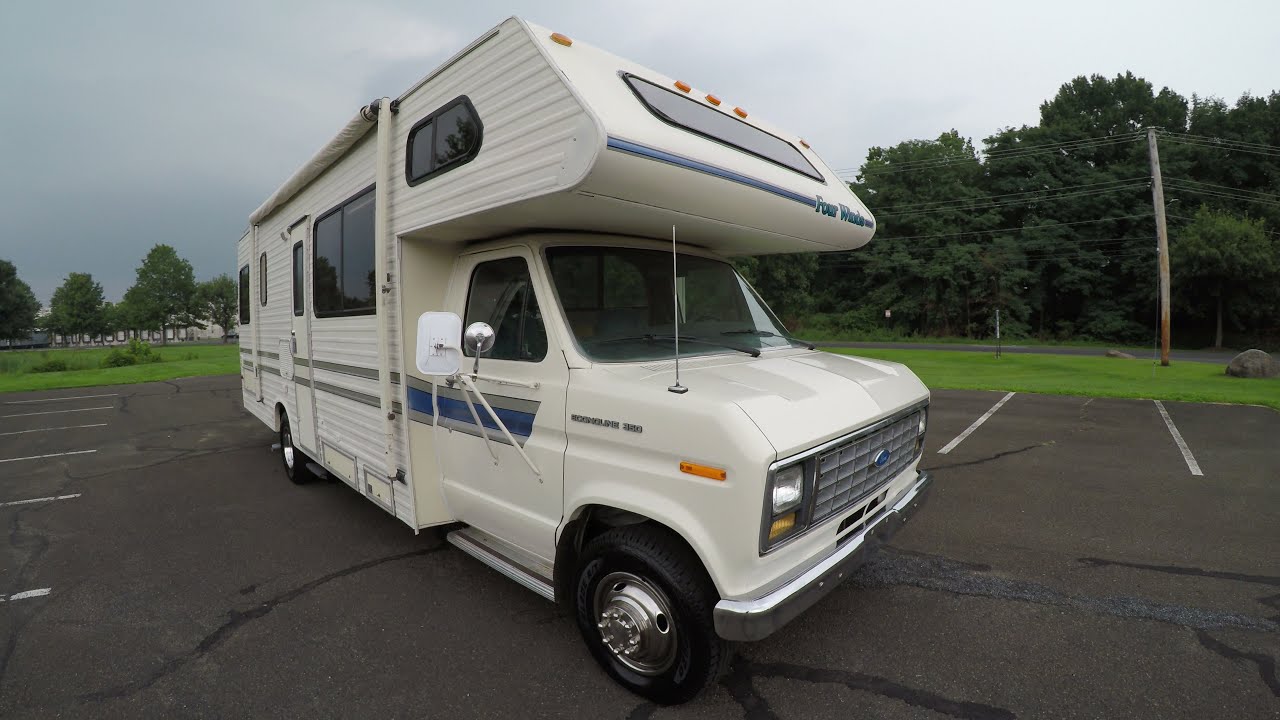 4K Review 1990 Ford E350 Four Winds motorhome RV Virtual Test-Drive & Walk-around
