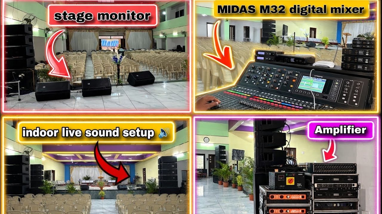 Indoor Live Sound Setup 🔊 | Midas M32 Digital Mixer | पूरा Sound Setup🔥