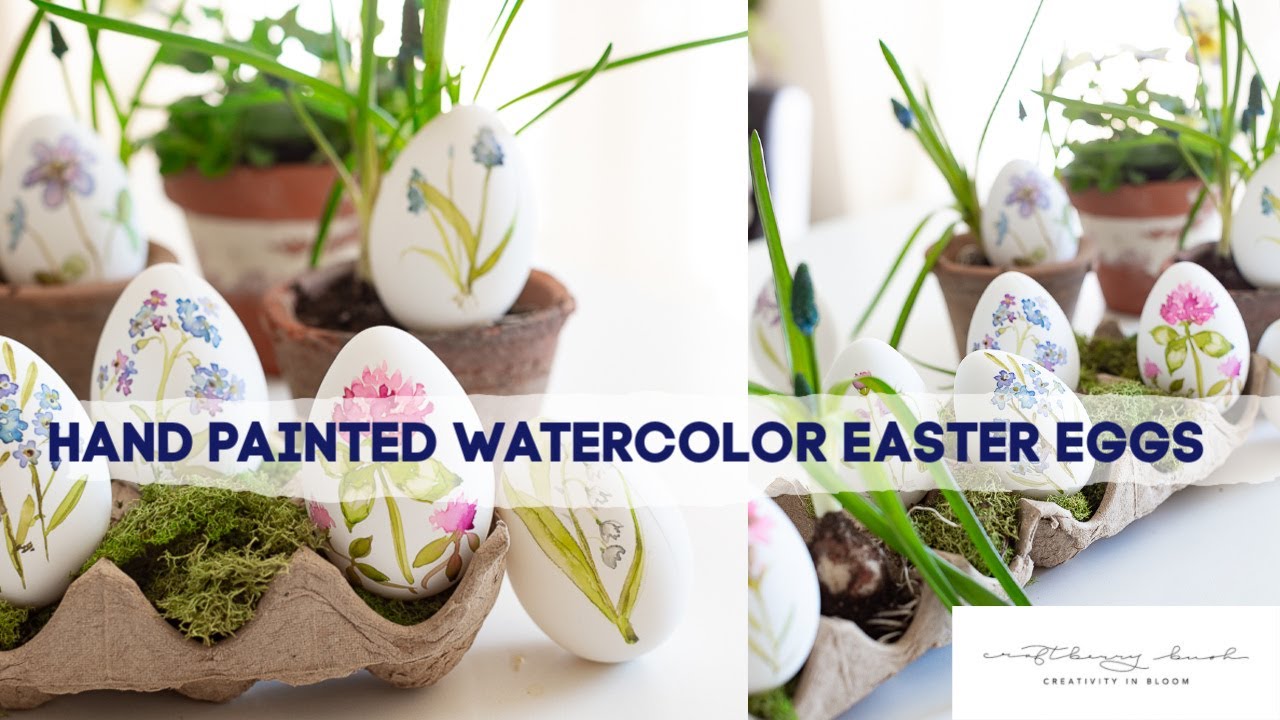 Hand painted watercolor Easter Eggs