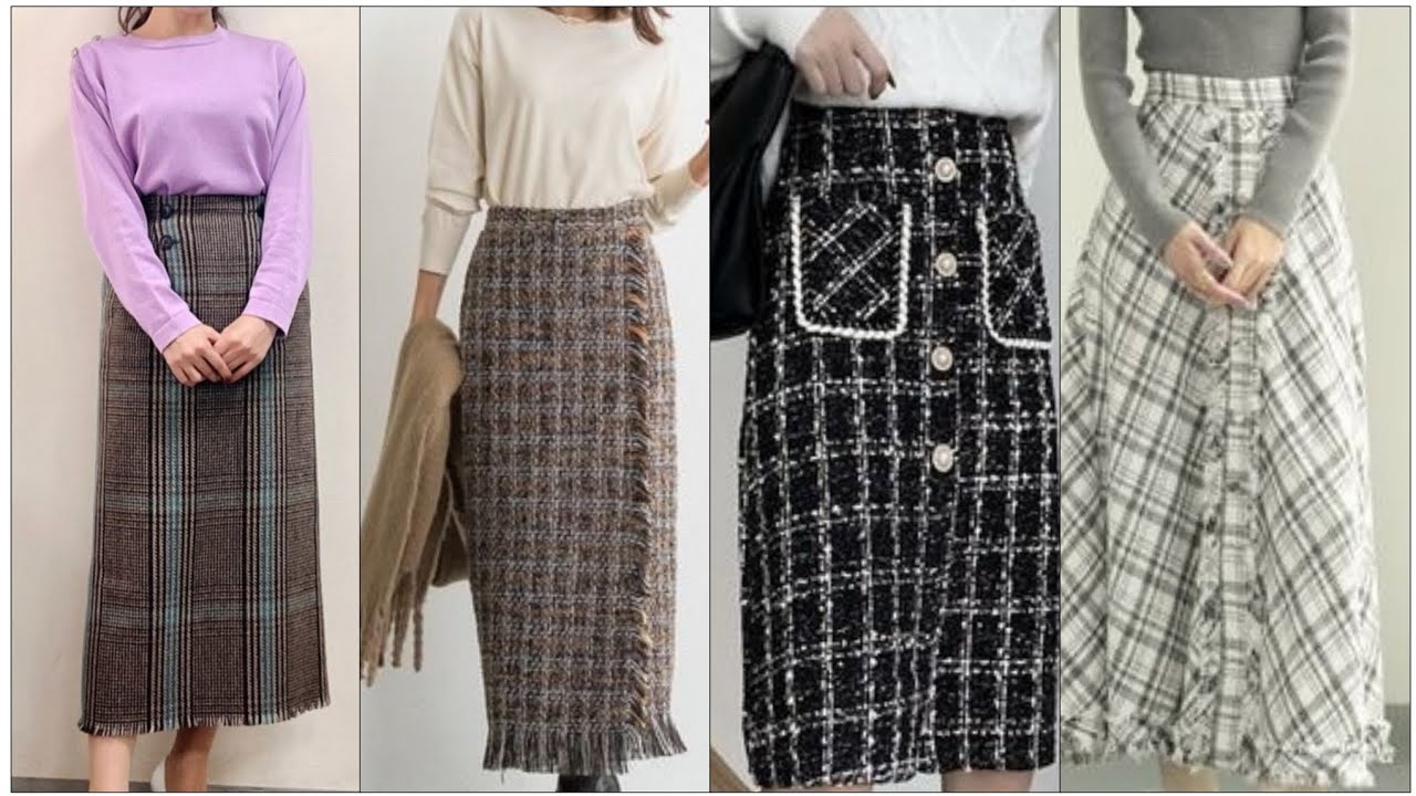 stunningly beautiful winter's tweed pencil skirts designs ideas for women 2023