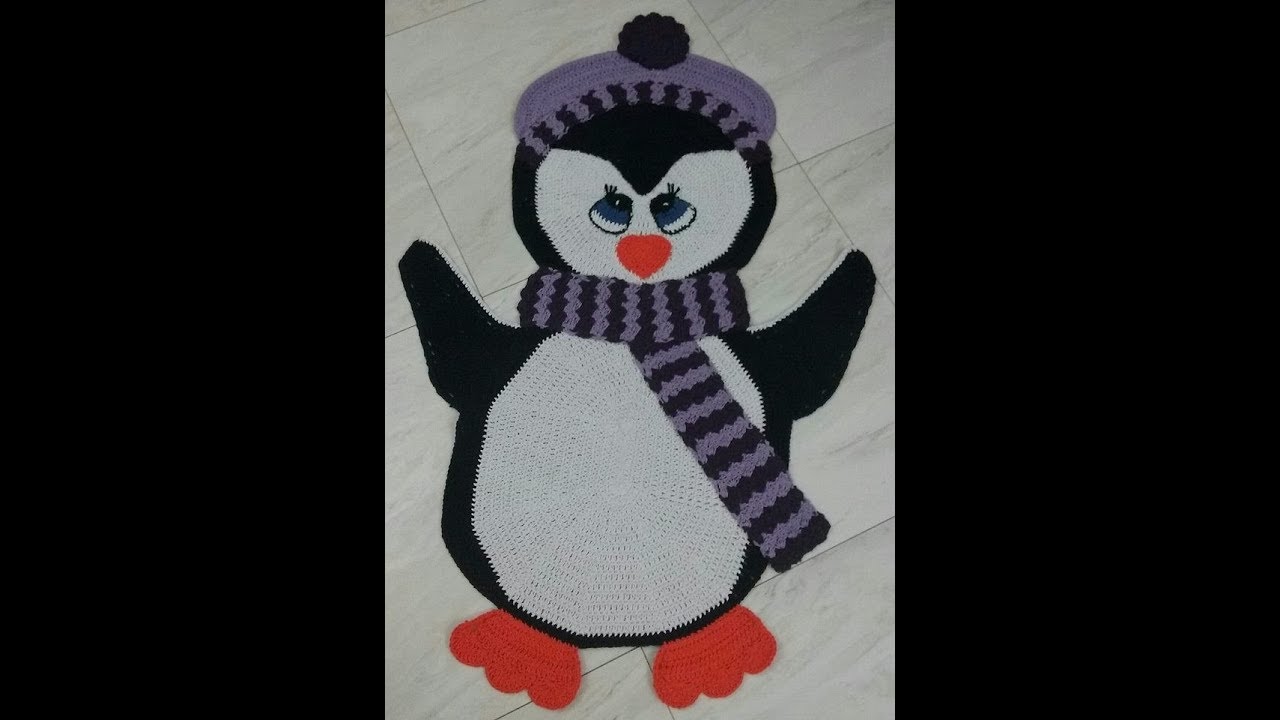 ArtêDaLê Crochê Vídeo Aula Passo a Passo Tapete de Pinguim _ Parte 1