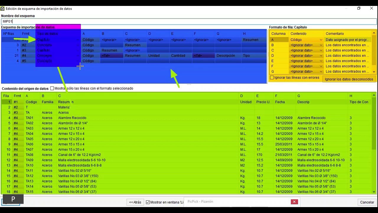 Arquímedes – En este video vemos la importación de conceptos desde Excel