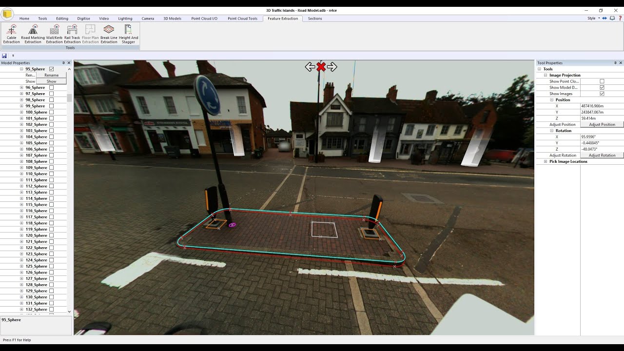 n4ce Mobile Mapping Example: Video No 5 - Traffic Islands 3d and 2d Methods