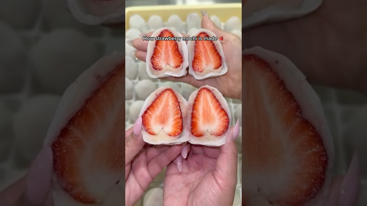 Making strawberry mochi in Japan 🍓☁️