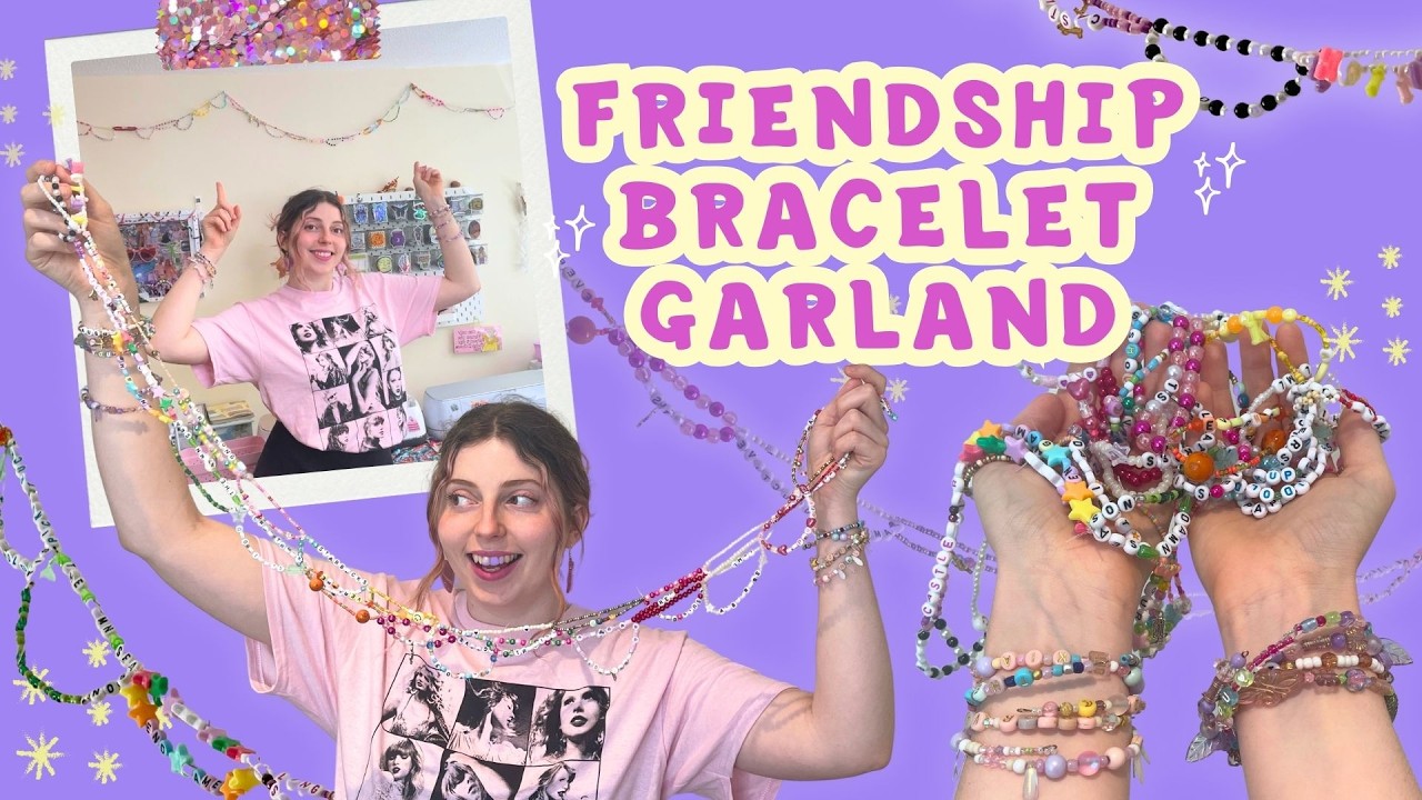 Eras Tour bracelet display idea: easy DIY friendship bracelet garland! ⋆