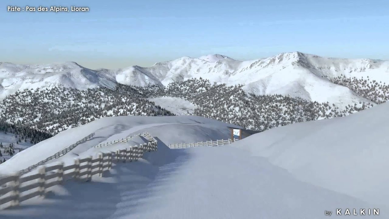 Descente virtuelle d'une piste de ski au Lioran