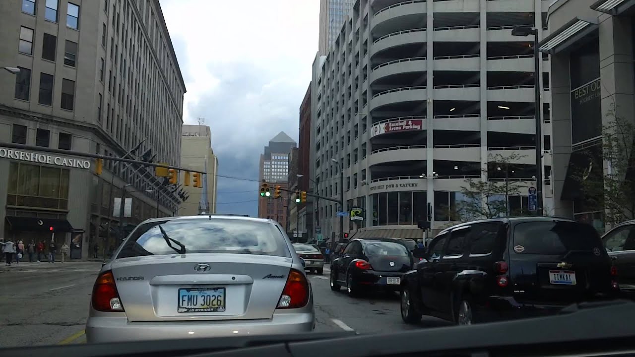 Driving through Downtown Cleveland