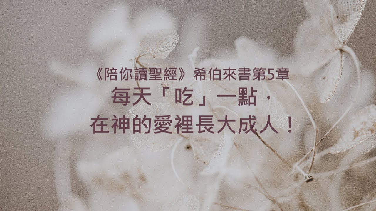 希伯來書5章/陪你讀聖經《每天「吃」一點，在神的愛裡長大成人！》