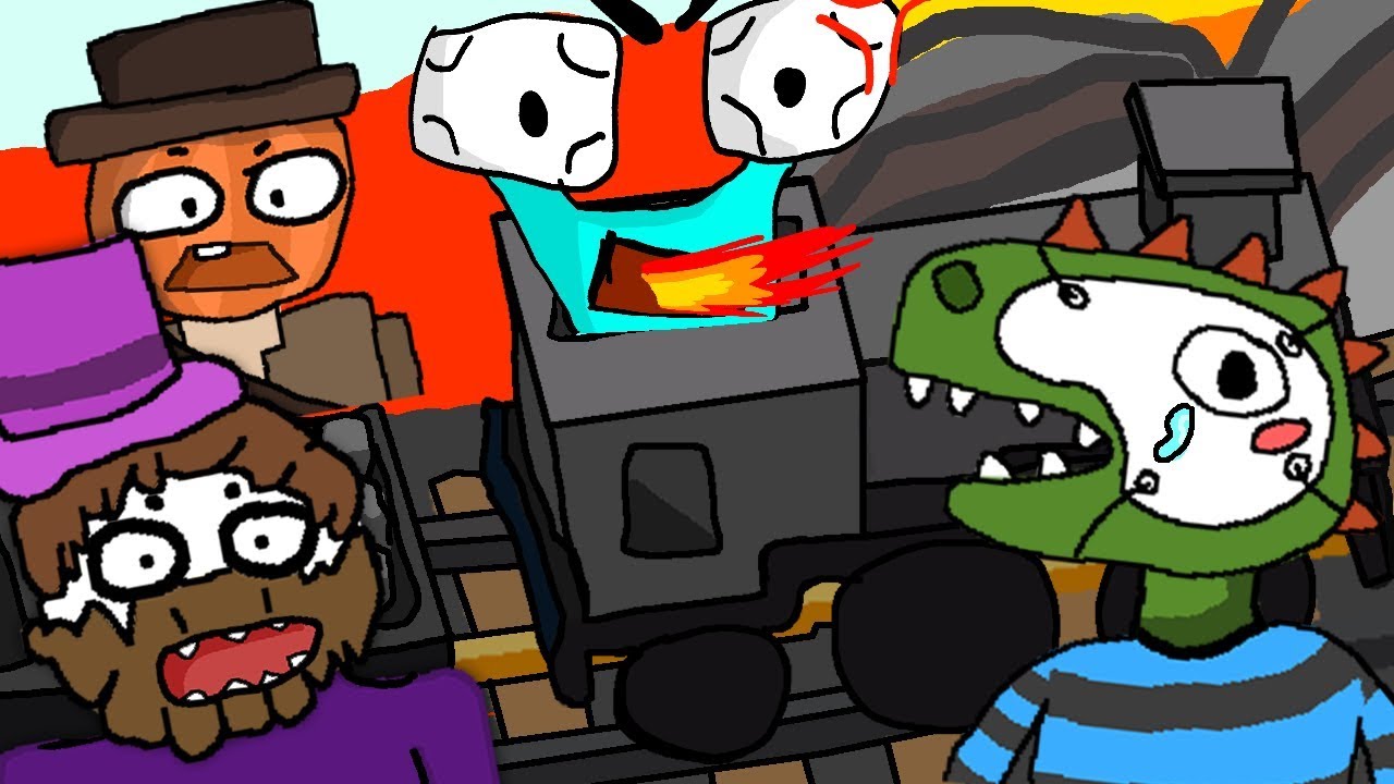 Ich schreie Zombey, Manu und Paluten an und fahre Zug