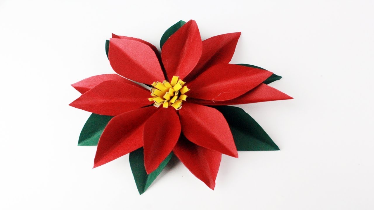 Como Hacer una Flor De Nochebuena De papel Paso a Paso