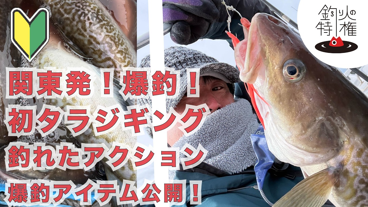 爆釣のタラジギング！適当につけたアレにヒット連続！関東発でいくはじめてのタラジギングは寒いけど激アツだった！ 宮城県 塩竈 第一海友丸