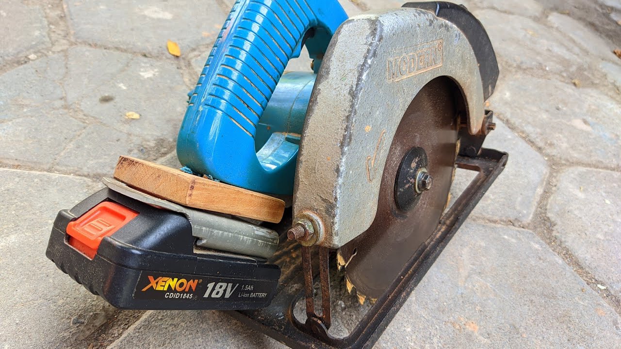 merubah circular saw listrik menjadi cordles(pake batre 18v)