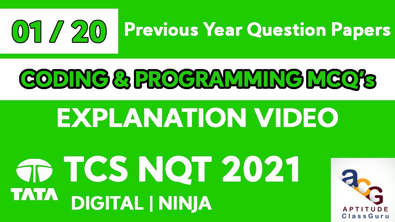 Explanation of TCS NQT Previous Year Programming & Coding MCQ's 01 | TCS NQT Coding Questions |