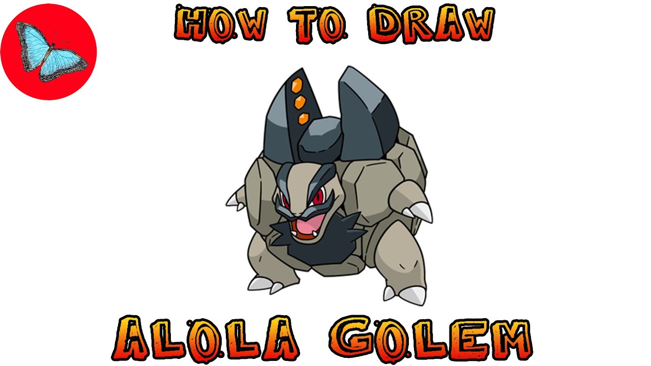 How To Draw Pokemon - Alola Golem | Drawing Animals