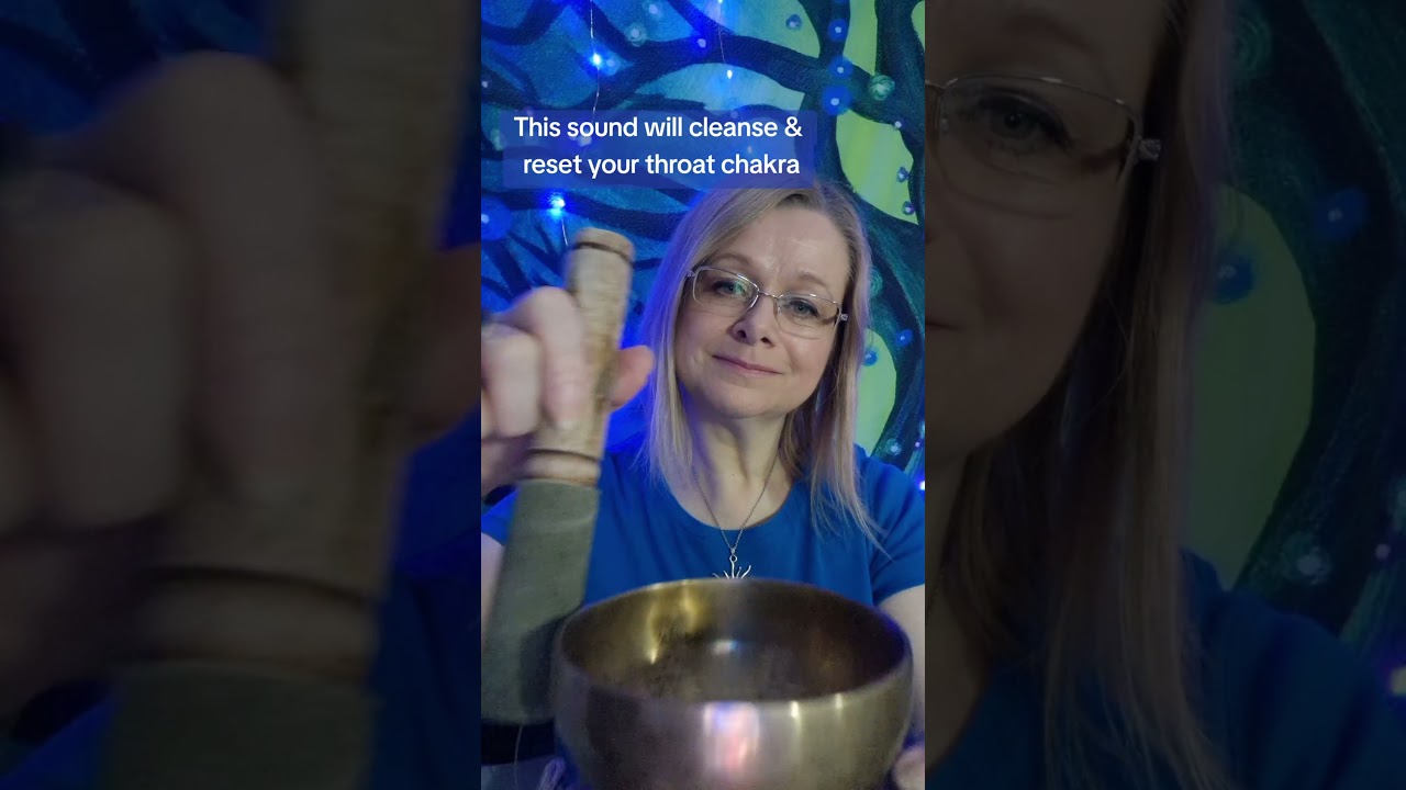 Throat chakra cleanse. Reiki tibetan singing bowl sound healing