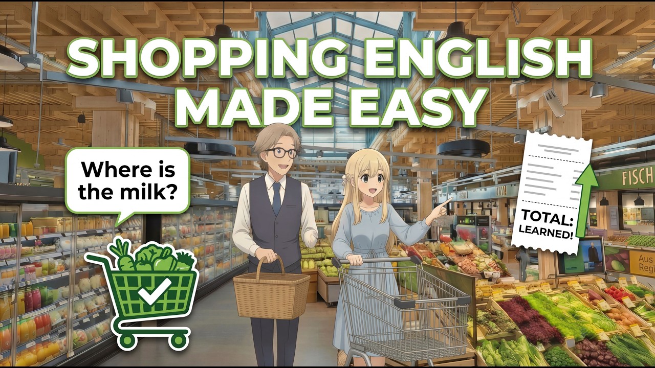 English at the Supermarket | Beginner English Conversation Practice | English Podcast (A1–A2)
