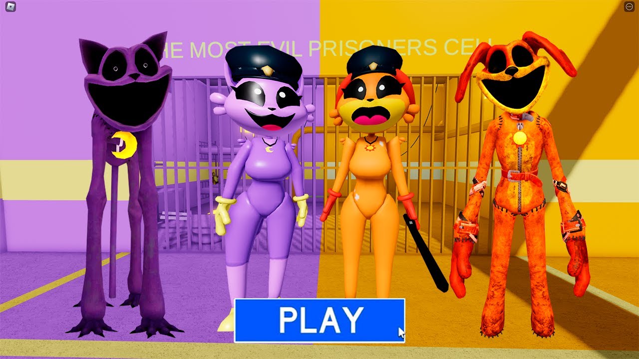 DOGDAY GIRL BARRY VS CATNAP GIRL BARRY'S PRISON RUN! SCARY OBBY Full Gameplay #roblox