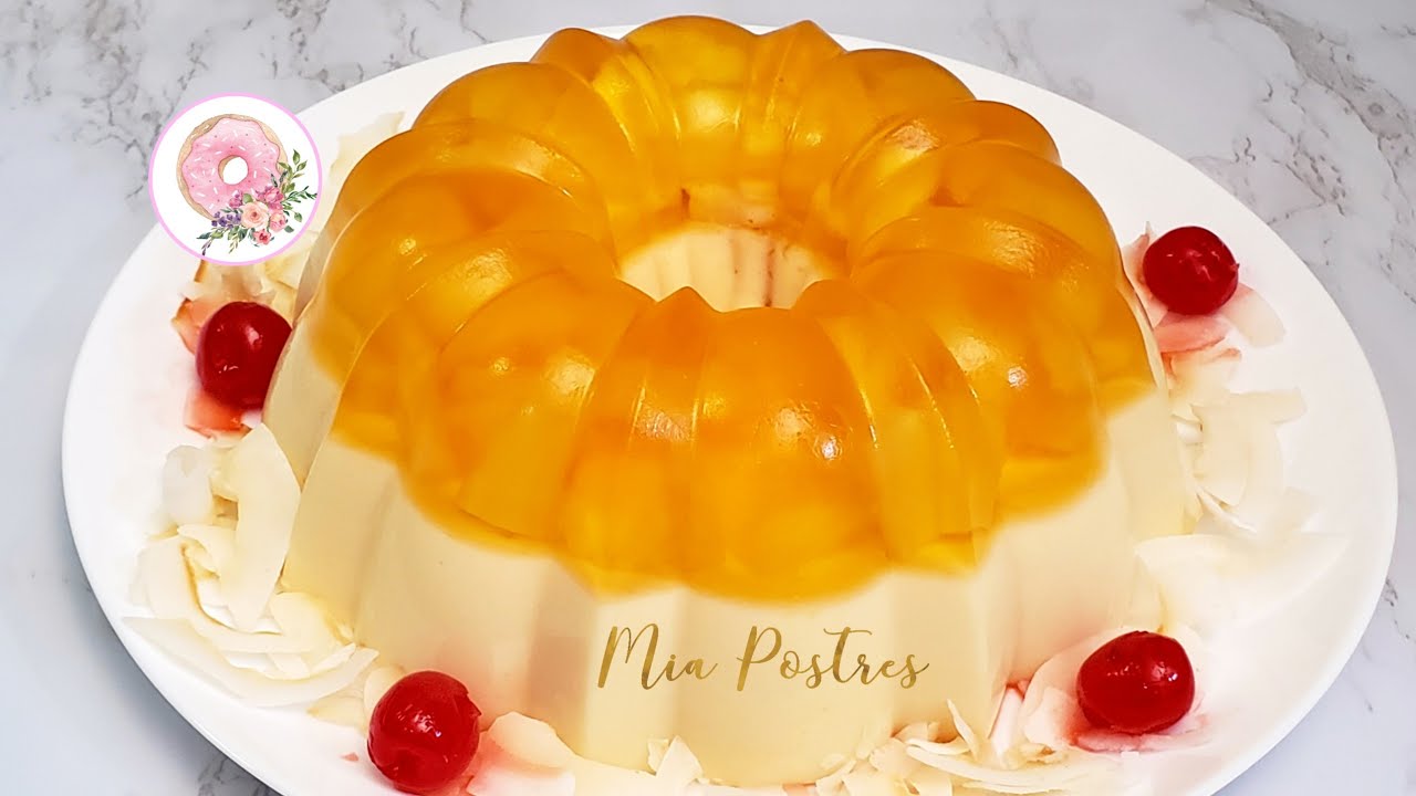 GELATINA DE PIÑA COLADA🍍🍹/ con solo 4 ingredientes riquisima