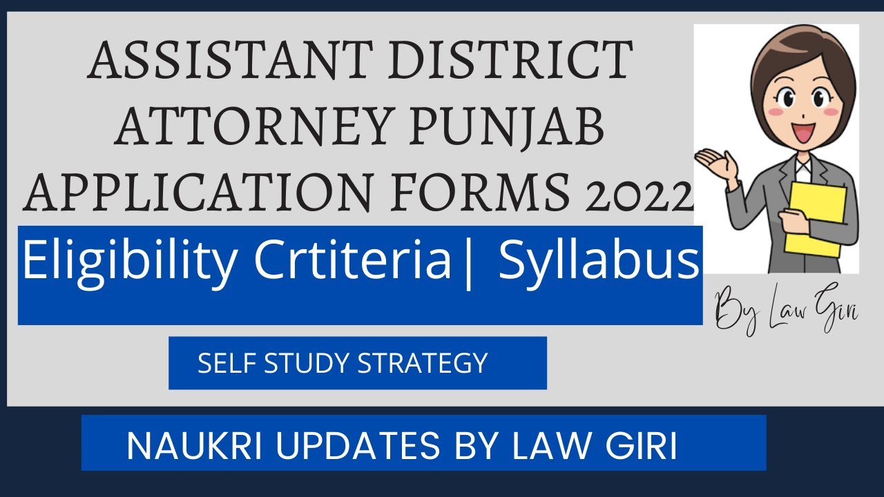 Punjab ADA Exam 2022 Forms |ADA Exam Preparation |Assistant District Attorney Syllabus & Eligibility