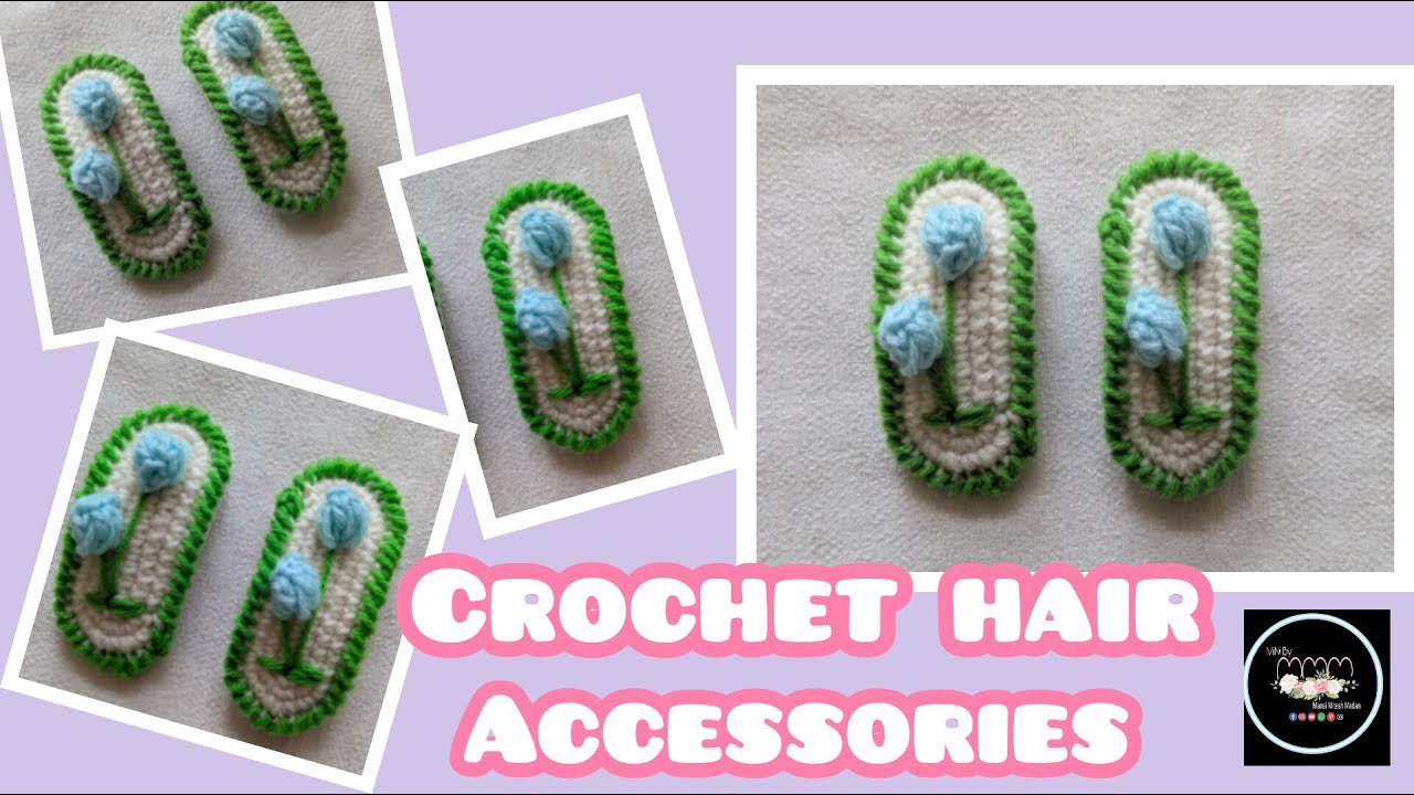 Crochet hair accessories crochet hair tik tak pin crochet accessories easy crochet pattern