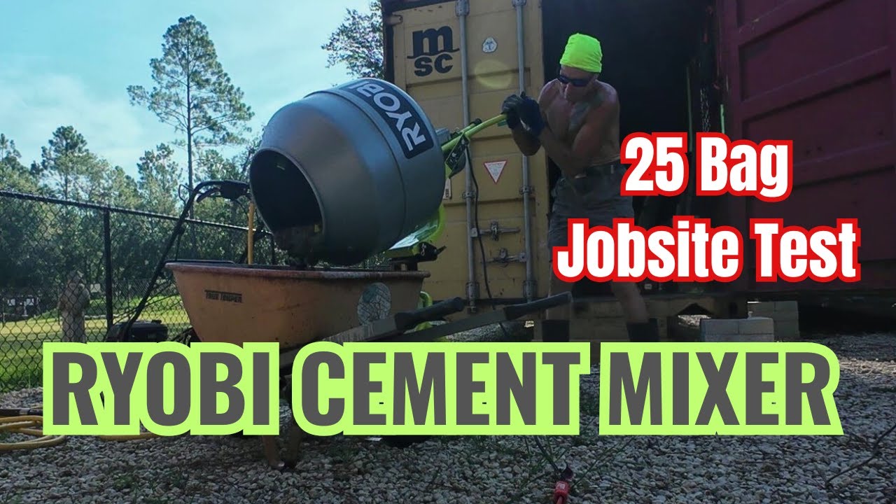 Ryobi 5 cu ft  Portable Cement Mixer | 25 Bag Jobsite Test | Honest Review