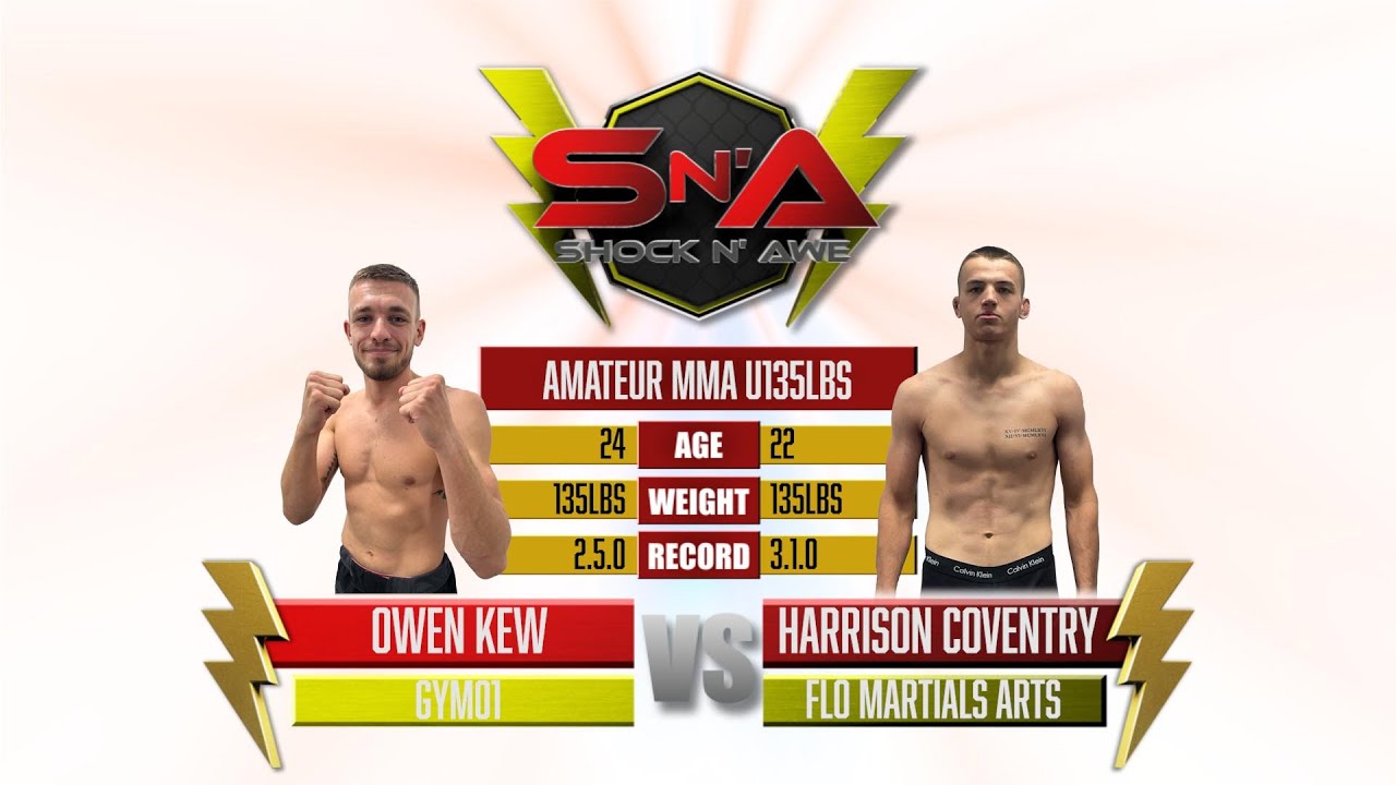 Shock N Awe 35 - Owen Kew vs Harrison Coventry - Bantamweight Amateur MMA 135lbs