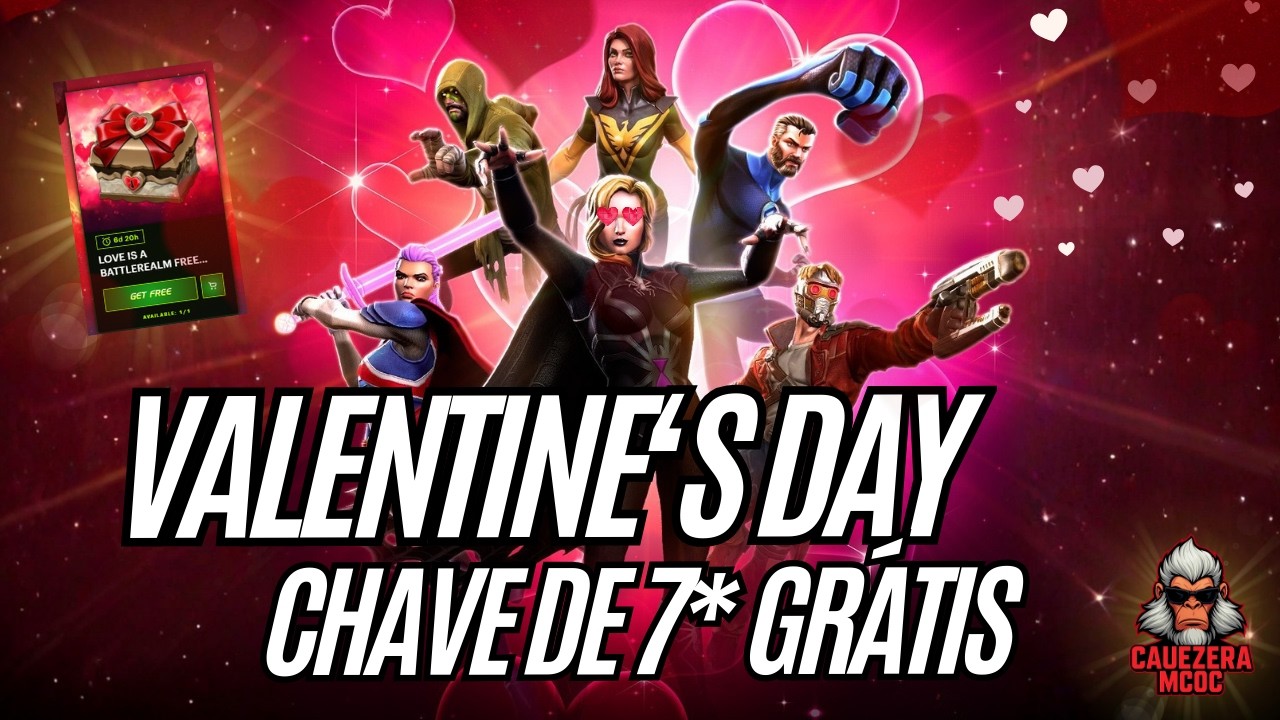 VALENTINE'S DAY CHEGOU COM CHAVE DE 7* GR&Aacute;TIS!!! TUDO SOBRE ❤️❤️ | Marvel Contest of Champions