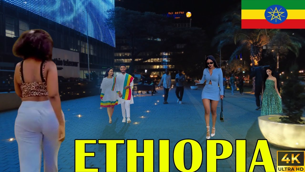 በምሽት ጨረቃ የመሰለው የቸርችል ጎዳና Addis Ababa Walking Tour