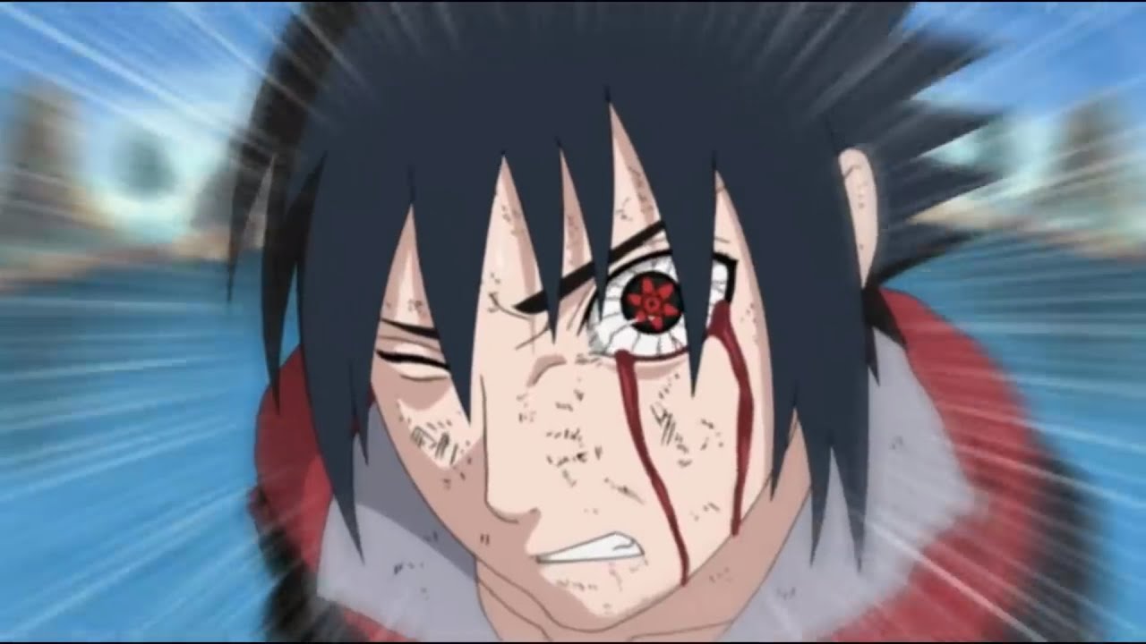 Sasuke vs Killer bee, Sasuke uses amaterasu for first time (ENGLISH SUB)