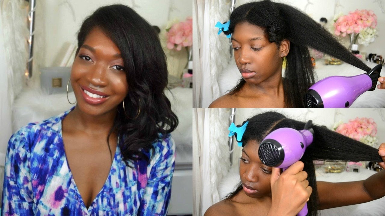 Straight Hair Routine Part 3 | How To Safely Blow Dry Natural Hair |Tension Method | Andis Pro Dry