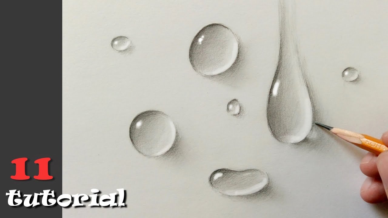 Как нарисовать реалистичные капли воды?!  Очень простой рисунок.