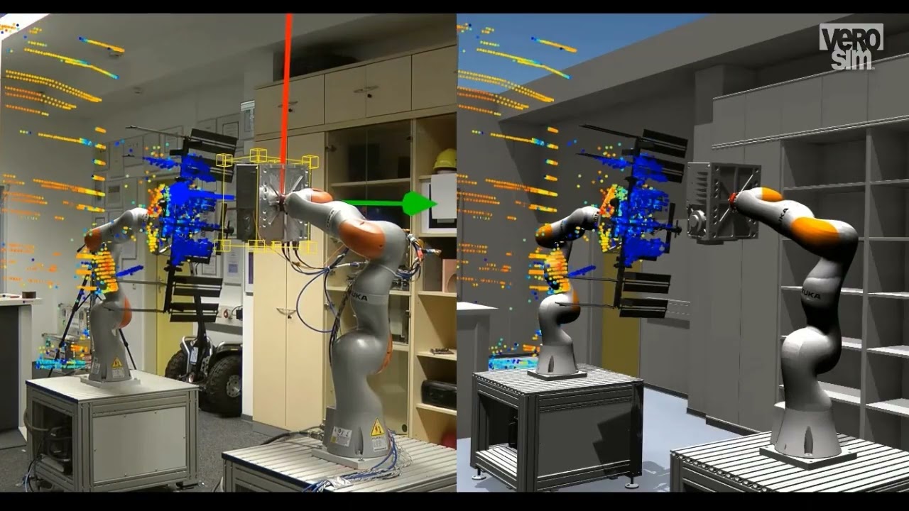 Physical and virtual simulation of far range rendezvous and docking maneuver