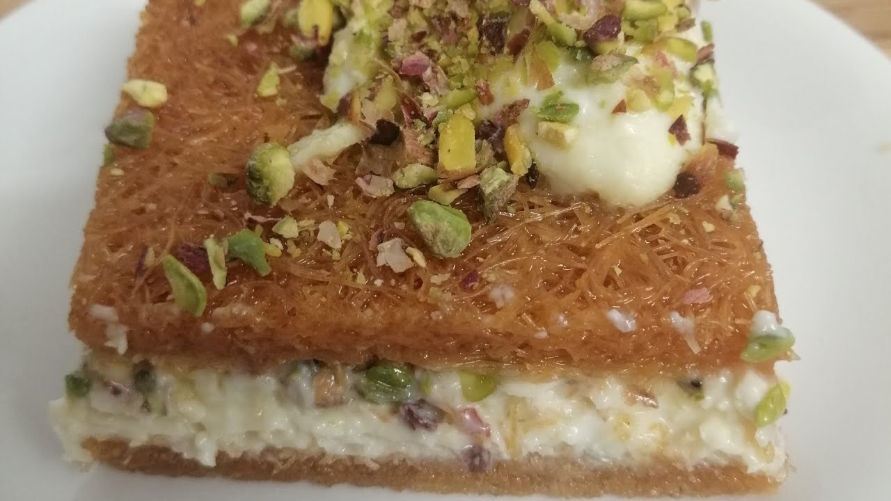 طريقة عمل العصملية الكنافة والقشطة والفستق