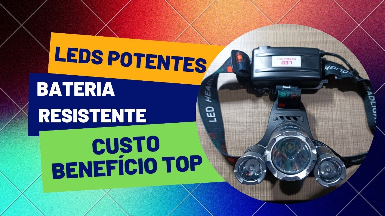 LANTERNA DE CABEÇA RECARREGÁVEL. Para pesca, ciclismo e camping.