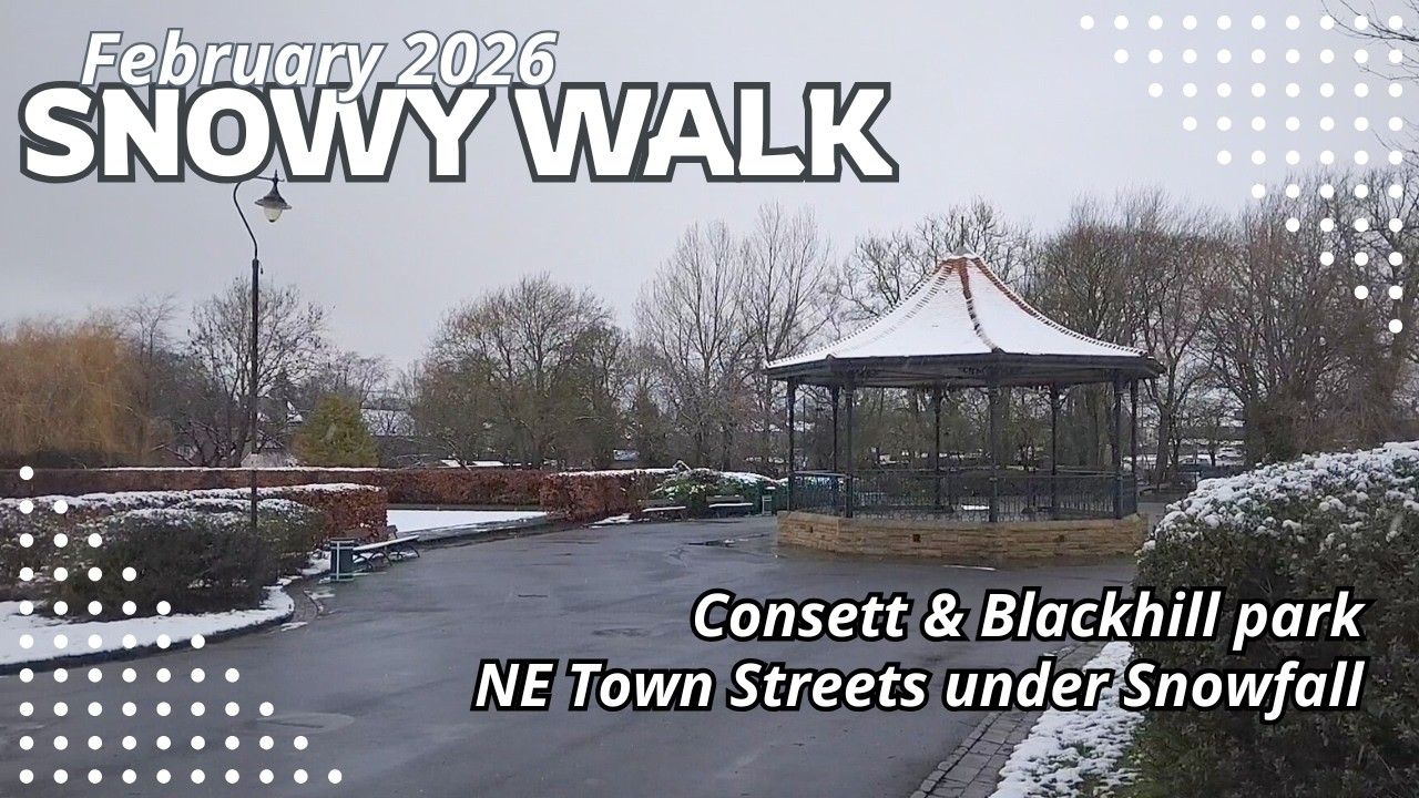 Snowy Walk in NE England Town | Consett, February 2026
